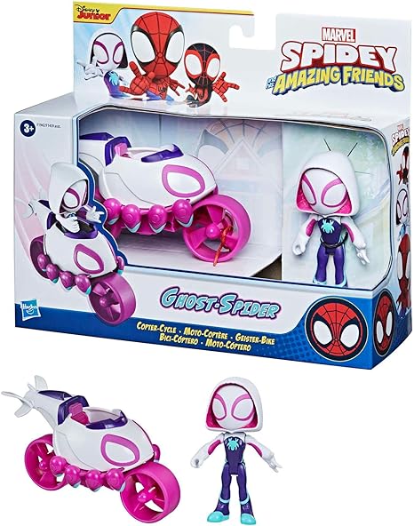 Spidey & His Amazing Friends Marvel Ghost-Spider Action Figure & Copter-Cycle Vehicle